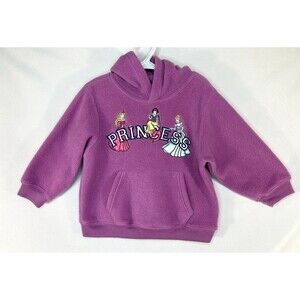 Disney Store Girl's Fleece Purple Princess Hoodie Size XXS Embroidered